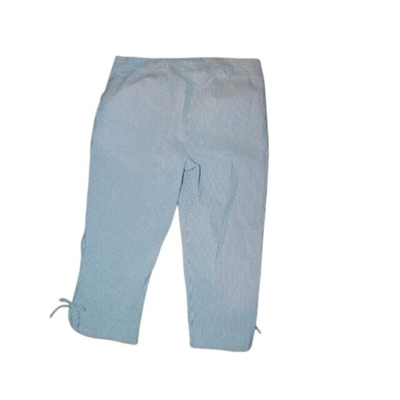 Chico's Size XL (3) Perfect Stretch Striped Cropped Pull On Style Pants - Picture 2 of 2